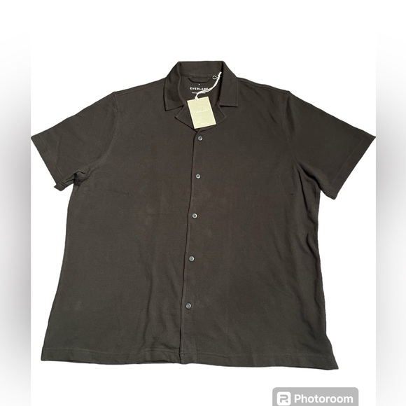Everlane The Pique short sleeve shirt knit camp collar button down Men Sz L NWT - Picture 5 of 12